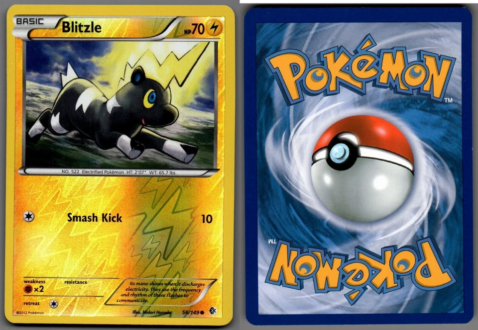 2012 Pokemon, B&W Boundaries Crossed, #56/149 Blitzle, Reverse Holo Common - Image 1 of 1