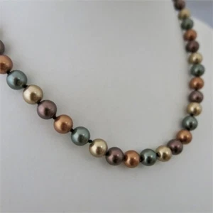 Collar 45cm Multicolor Tahití Sueño de cuentas de núcleo de concha 8mm Cierre magnético - Imagen 1 de 3