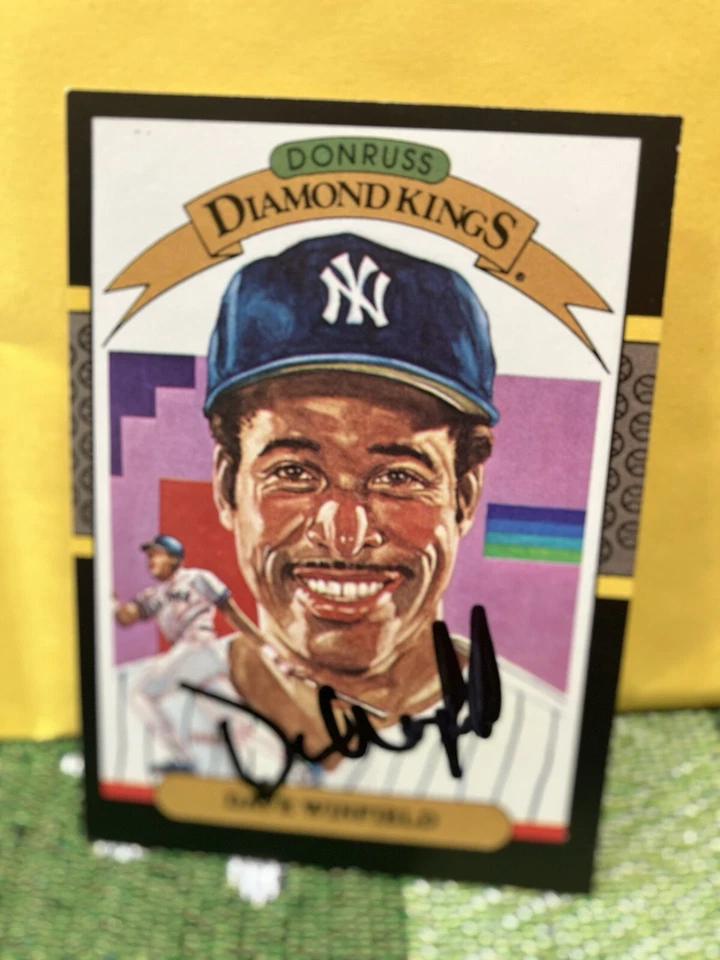 Tarjeta de Dave Winfield Yankees 1986 Donruss Diamond Kings firmada automática certificado de autenticidad JSA Foto 1 de 3
