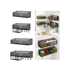 Hanging Wall Basket Seasoning Shelf Hanging Fruit Basket for Home Egg Garlic - Picture 1 of 29