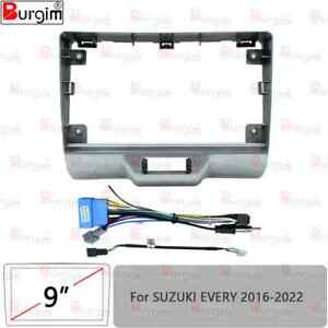 9" Car Radio Fascias Frame Panel Wiring Harness Cord Canbus Kit For SUZUKI EVERY
