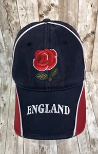 England Rugby Hat Blue with red Rose Adjustable - Picture 1 of 4