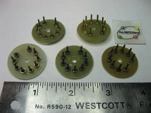 Soporte Conector Redondo 9 Pines Vidrio Epoxi 1-1/8" Diámetro - TIRONES USADOS Cantidad 5 - Imagen 1 de 3