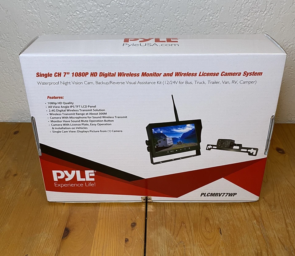 Pyle Single CH 7” 1080P HD Digital Wireless Monitor and Wireless License Camera - Image 1 of 3