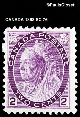 CANADA 1898 SC 76 QUEEN VICTORIA PURPLE 2¢ MNH OG FINE/VERY FINE - Image 1 of 2