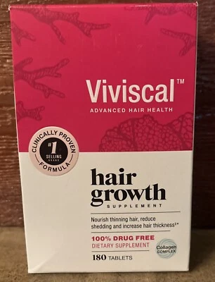 Viviscal Suplemento Dietético para Crecimiento del Cabello para Mujer con Complejo de Colágeno 180 NUEVO Foto 1 de 2
