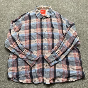 Tommy Bahama Shirt Adult 2XL XXL Multicolor Linen Plaid Island Modern Fit Mens - Picture 1 of 8