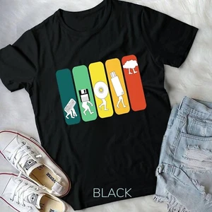 Retro Divertida Memoria Evolución Programador Programación Nube Camiseta Unisex Camiseta - Imagen 1 de 11