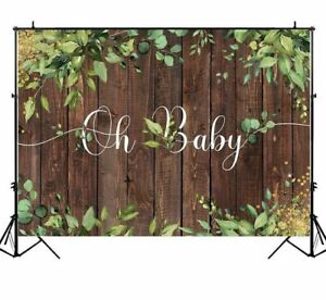 Oh Baby First Birthday Backdrop Photography Background Green Leaf Newborn 1st
