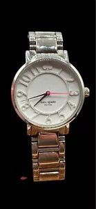 Kate Spade NY Women's Stainless Steel Analog Dial Watch Silver Pink White 0392 - Picture 1 of 12