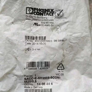 1PC NEW   SACC-E-M12MS-5CON-M20/0.5 1408446 SPOT STOCK #W8# - Bild 1 von 4