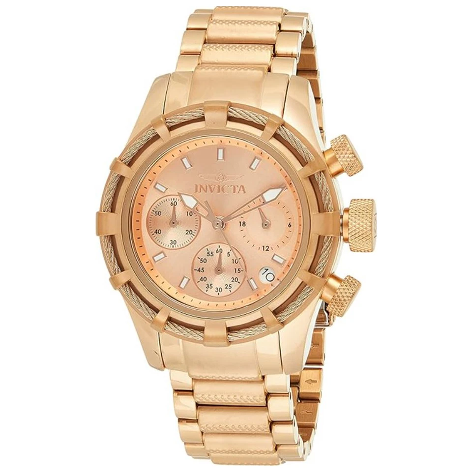 Invicta Women's 12460 Bolt Reserve Chronograph Rose Tone Dial 18k Rose Gold Ion- - Image 1 of 1
