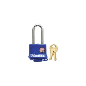 MASTER LOCK 312KALH Keyed Padlock, 1/2 in,Rectangle,Blue 6MCP8 - Picture 1 of 2
