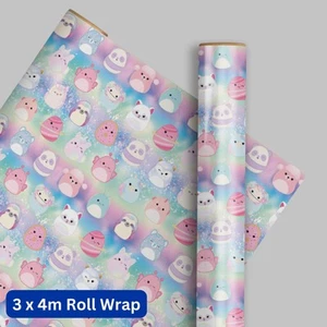 Squishmallows Wrapping Paper 12m Total Length 3 rolls 4m Gift Wrap FSC Approved - Picture 1 of 4