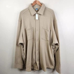NEU Old Navy Herren Langarm 4 Taschen Knopfleiste Fleece Shacket XXL - Bild 1 von 9