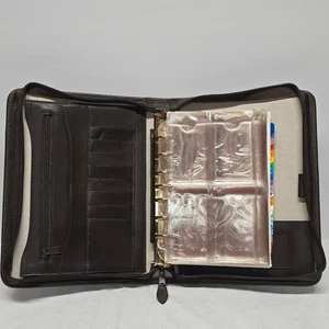 Franklin Covey braun Echtleder Planer 7 Ringe Ordner - Bild 1 von 8
