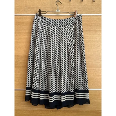 NUEVO CON ETIQUETAS Falda Forrada Talbots Para Mujer Talla 4 Negra y Marfil Patrón Geométrico Acampanada Cremallera Foto 1 de 4