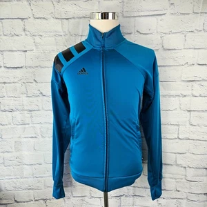 Adidas Herren Größe S Türkis Blau Tango Trikot Fußball Trainingsjacke Reißverschluss 3-Streifen - Bild 1 von 13