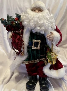Weihnachtsmann stehende Figur Samtmantel groß 18 Zoll - Bild 1 von 14