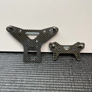 HPI Carbon Fiber Front & Rear Shock Towers For HPI RS4 Pro2 Vintage 73006 73007 - Picture 1 of 6