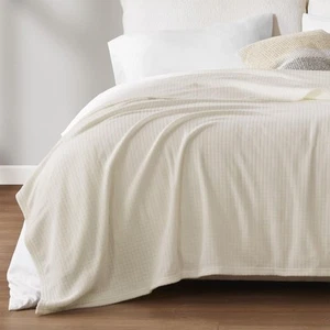 Sleep Philosophy True North Queen Luxury Cozy Microfleece Blanket Grid Patter... - Picture 1 of 7