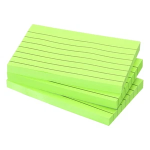 3 x 5" Rigate Note Appiccicose,3pz Fluorescenti 100 Fogli/Blocco,Verde - Imagen 1 de 5