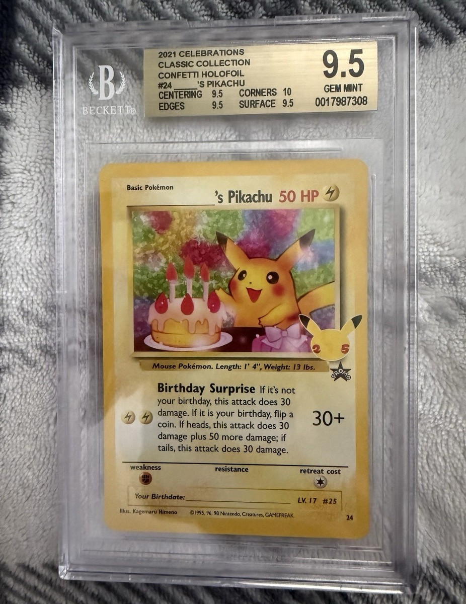 Pikachu Pokémon TCG Grade 9.5 Individual Collectible Card