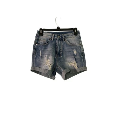 MOM Shorts Womens Size Small 25” High Rise Distressed Cuffed Stretch - Image 1 of 4