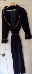 Diamond Tea Vintage Luxury Unisex Heavy Wrap Bath Robe Royal Purple Belted EUC - Picture 1 of 10