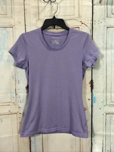 Under Armour Top Womens Sz M Light Purple Fitted Heat Gear Short Sleeve Active - Picture 1 of 6