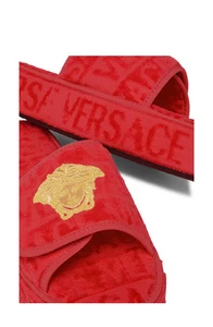 $595 Designer VERSACE Women's Black Medusa head motif Home Slippers SLides - Picture 1 of 5
