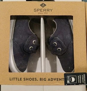 NEU BABY JUNGEN SPERRY MARINEBLAU FREIZEIT KRIPPE SCHUHE SPINNAKER GRÖSSE 2 - Bild 1 von 7