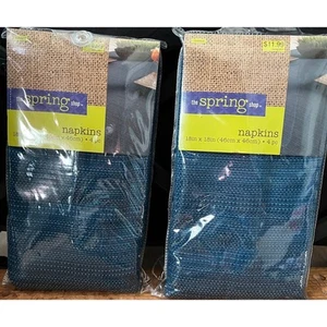 Neu im Paket 2 Sets mit 4 Servietten Spring Shop 18"X18" Blau Gewebt Frühling 2017 - Bild 1 von 4