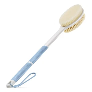Cepillo de ducha corporal fregador de espalda con mango largo cepillo exfoliante húmedo o seco - Imagen 1 de 7