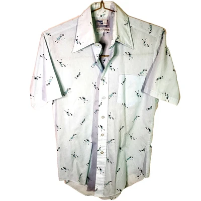 Camisa Clipper Club De Colección Para Hombres Talla S Años 70 Tenis Country Club Hecha en Corea Foto 1 de 4