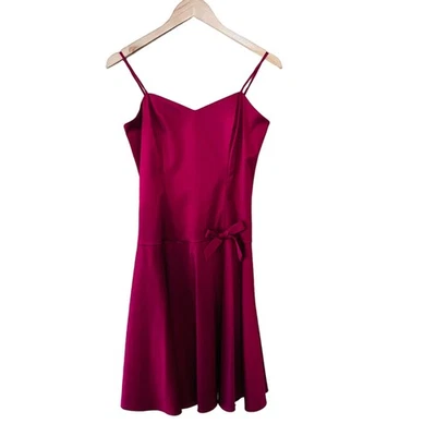 JS Collections Satin Drop Waist Spagetti Strap Midi Dress Size 4 Pink NEW  - Image 1 of 4