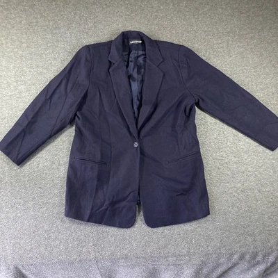 Vintage Savannah Long  Blazer Womens Small S Navy Single Breasted One Button - Image 1 of 4