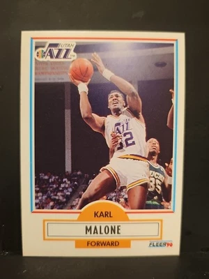 Fleer #188 1990-91 Karl Malone Salón de la fama Jazz Foto 1 de 2