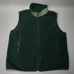 Lands' End Polartec Vest Green Full Zip Fleece Sleeveless Jacket Mens Size L - Picture 1 of 6
