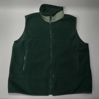Lands' End Polartec Vest Green Full Zip Fleece Sleeveless Jacket Mens Size L - Image 1 of 4
