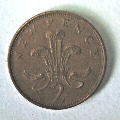 1980 Gran Bretaña 2 Peniques Nuevos Elizabeth Reino Unido Moneda KM#916 Bronce Inglaterra Británica Foto 1 de 4