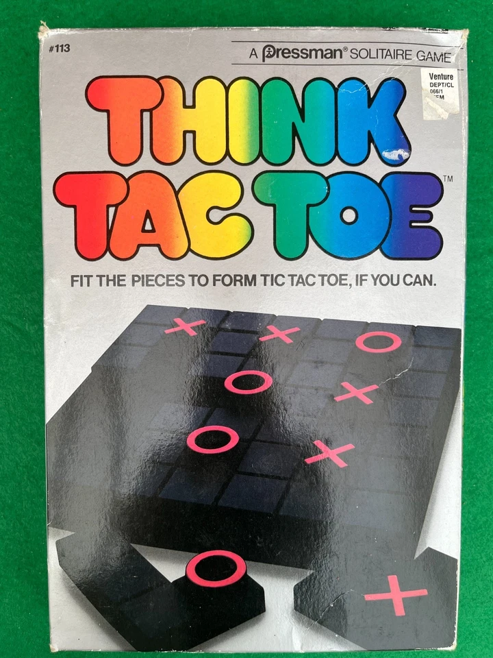 Vintage 1986 Think Tic Tac Toe Brain Puzzle Game - Solitaire Noughts & Crosses - Image 1 of 1