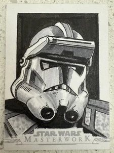 Star Wars Masterwork Gold Sketch Card Artist Andrew Arensberg Clone Commander - Picture 1 of 2