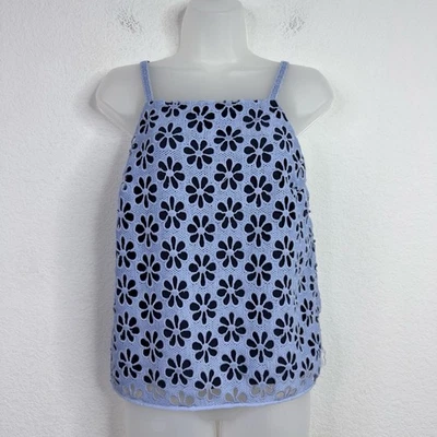 Camisa Maeve Anthropologie Mujer 6 Azul Floral Encaje Crochet Coqueta Romántica Foto 1 de 4