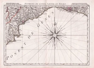 Genova Savona Finale Ligure Liguria Italia Itlay map Karte engraving 1748 - Picture 1 of 1
