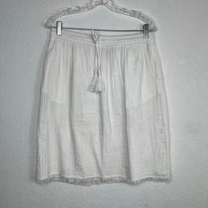 Tommy Bahama Algodón Gasa Midi Falda Blanca Talla S, 100% Algodón, Tropical, Verano - Imagen 1 de 8