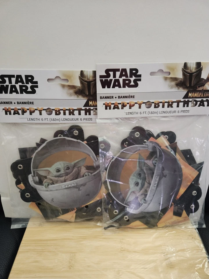 Star Wars Mandalorian The Child Yoda Happy Birthday Jointed Banner 6 FT Long