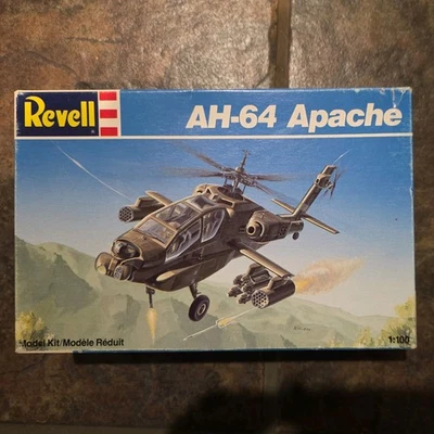 Revell AH-64 Apache Model Kit 1/100 Scale 4089 1990 New Open Box - Image 1 of 3