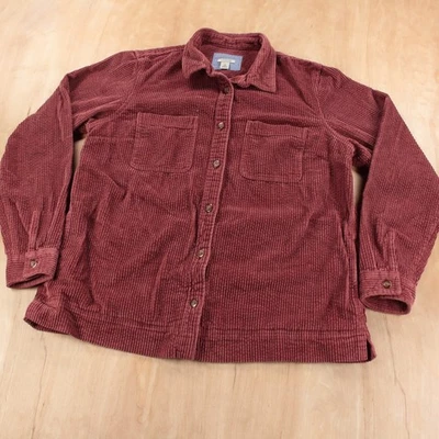 LL BEAN wide wale corduroy shirt jacket MEDIUM 510773 90s y2k chore work skater - Image 1 of 4
