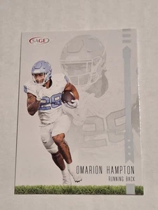 2025 OMARION HAMPTON SAGE HIT NFL ROOKIE CARD RC #124 LA CHARGERS NORTH CAROLINA - Picture 1 of 2